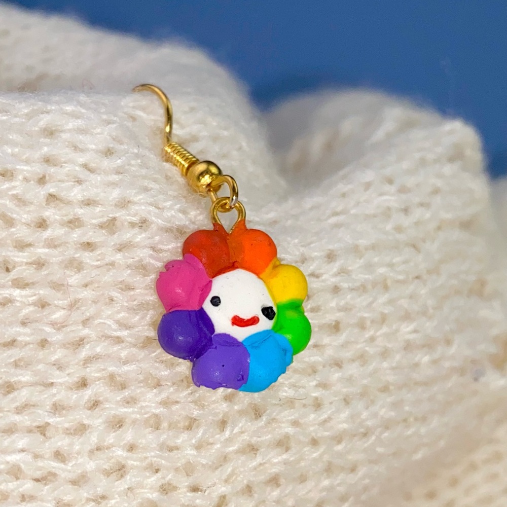 Rainbow Flower Earrings